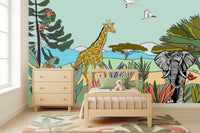 Louisemshop papier peint Papier Peint Safari Girafe