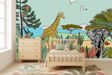Louisemshop papier peint Papier Peint Safari Girafe