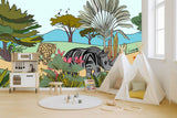 Louisemshop papier peint Papier Peint Safari Rhinocéros