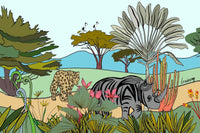 Louisemshop papier peint Rhinocéros Safari de Rêves