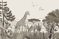 Louisemshop papier peint Sépia Papier Peint Safari Girafe