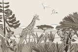 Louisemshop papier peint Sépia Papier Peint Safari Girafe