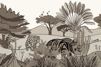 Louisemshop papier peint Sépia Papier Peint Safari Rhinocéros
