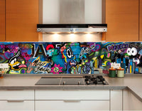 Louisemshop crédence de cuisine Crédence / Fond de hotte sur mesure - Tag Artistique