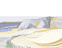 Crédence sur Mesure "Chemin Cotier" - Une représentation artistique inspirée par les paysages côtiers, avec des détails minutieusement dessinés à la main.