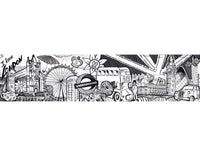 Crédence sur mesure "Londres" - Une œuvre d'art en noir et blanc représentant l'essence de la ville britannique.