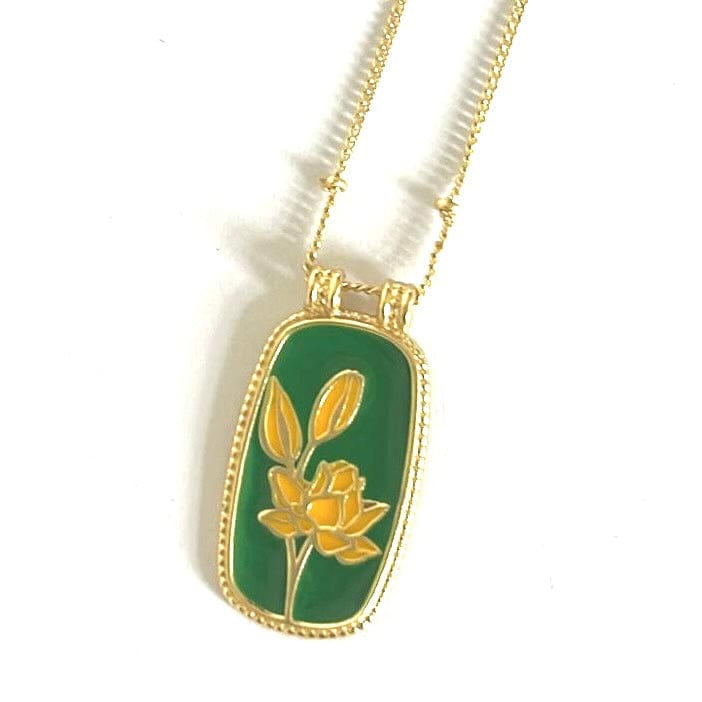 Louisemshop Collier Lotus - Vert