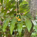 Louisemshop Collier Lotus - Vert profond