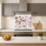 Louisemshop Crédence / Fond de hotte sur mesure - Fleurs champêtre