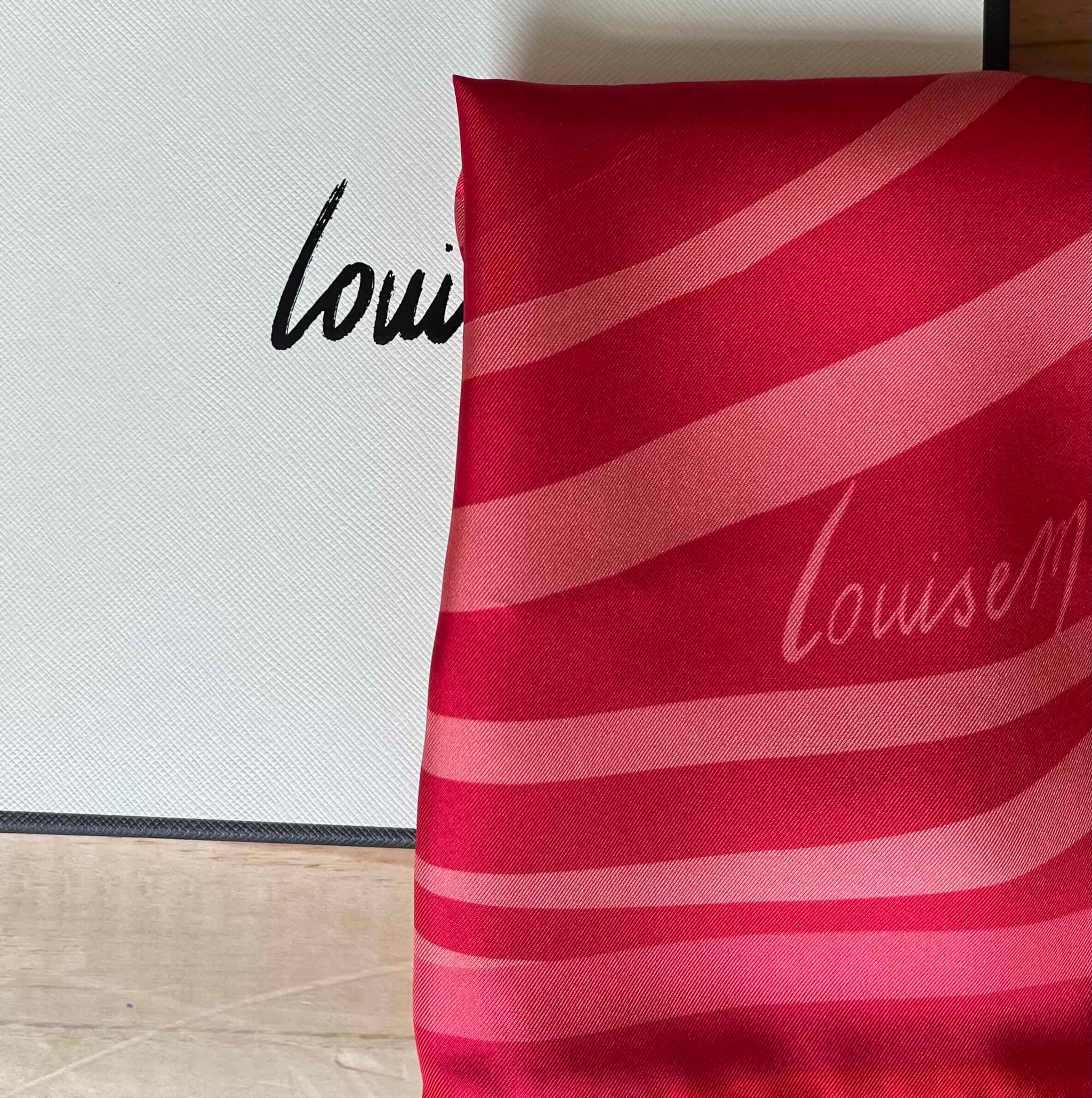 Louisemshop Foulard en soie – Ton sur ton de Rouge