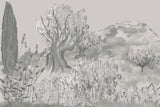 Louisemshop Noir et blanc Papier peint campagne – Autour de l’olivier