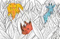 Louisemshop Papier peint enfant - cache-cache dans les feuilles