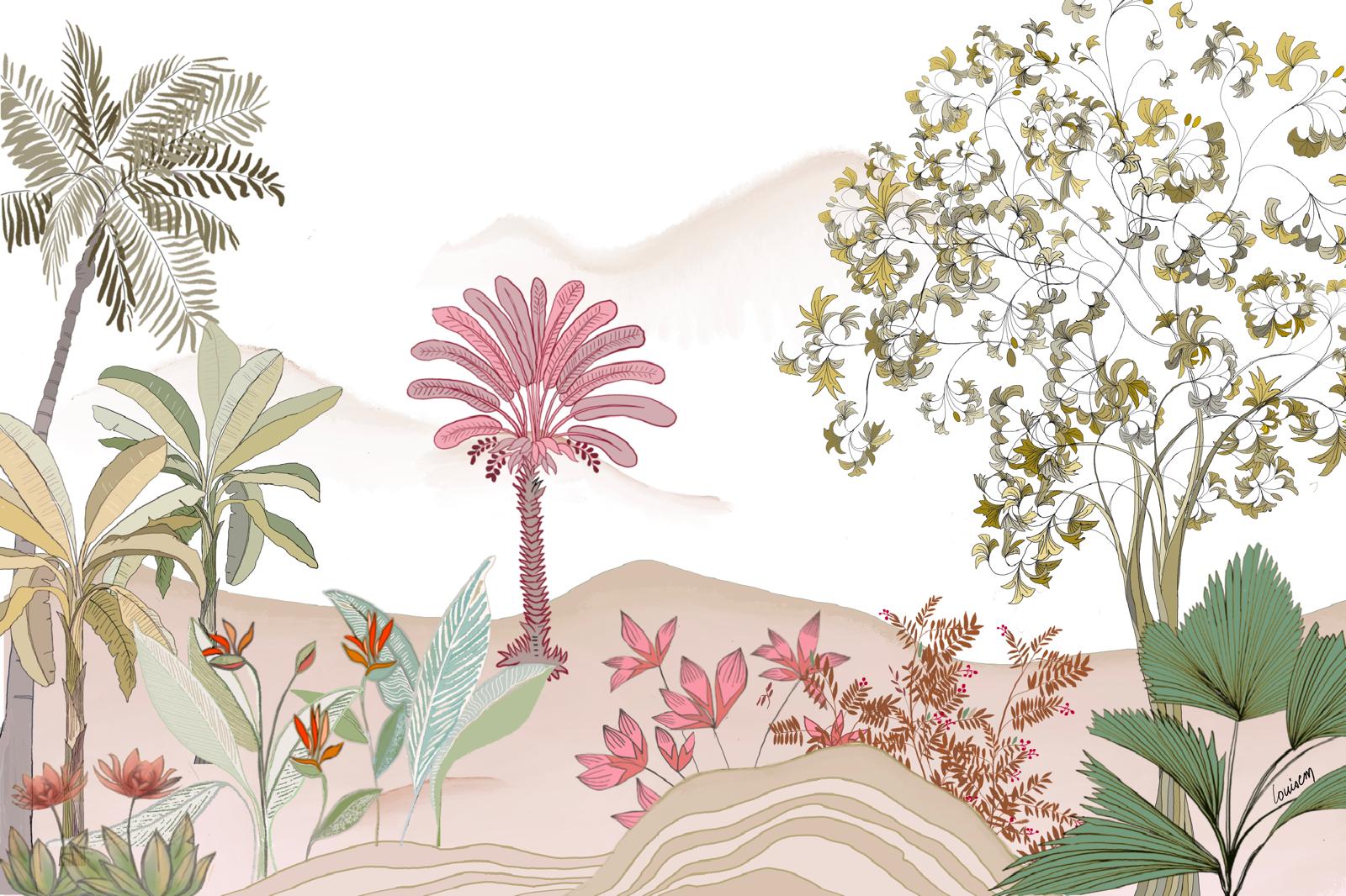 Louisemshop Papier peint enfant - Harmonie de la nature