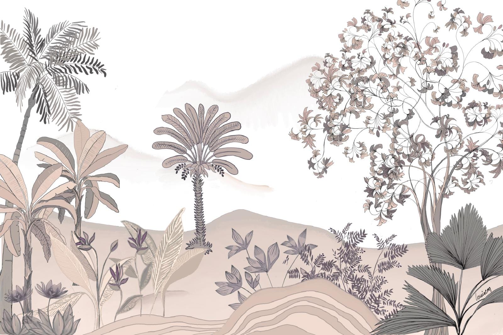 Louisemshop Papier peint enfant - Harmonie de la nature