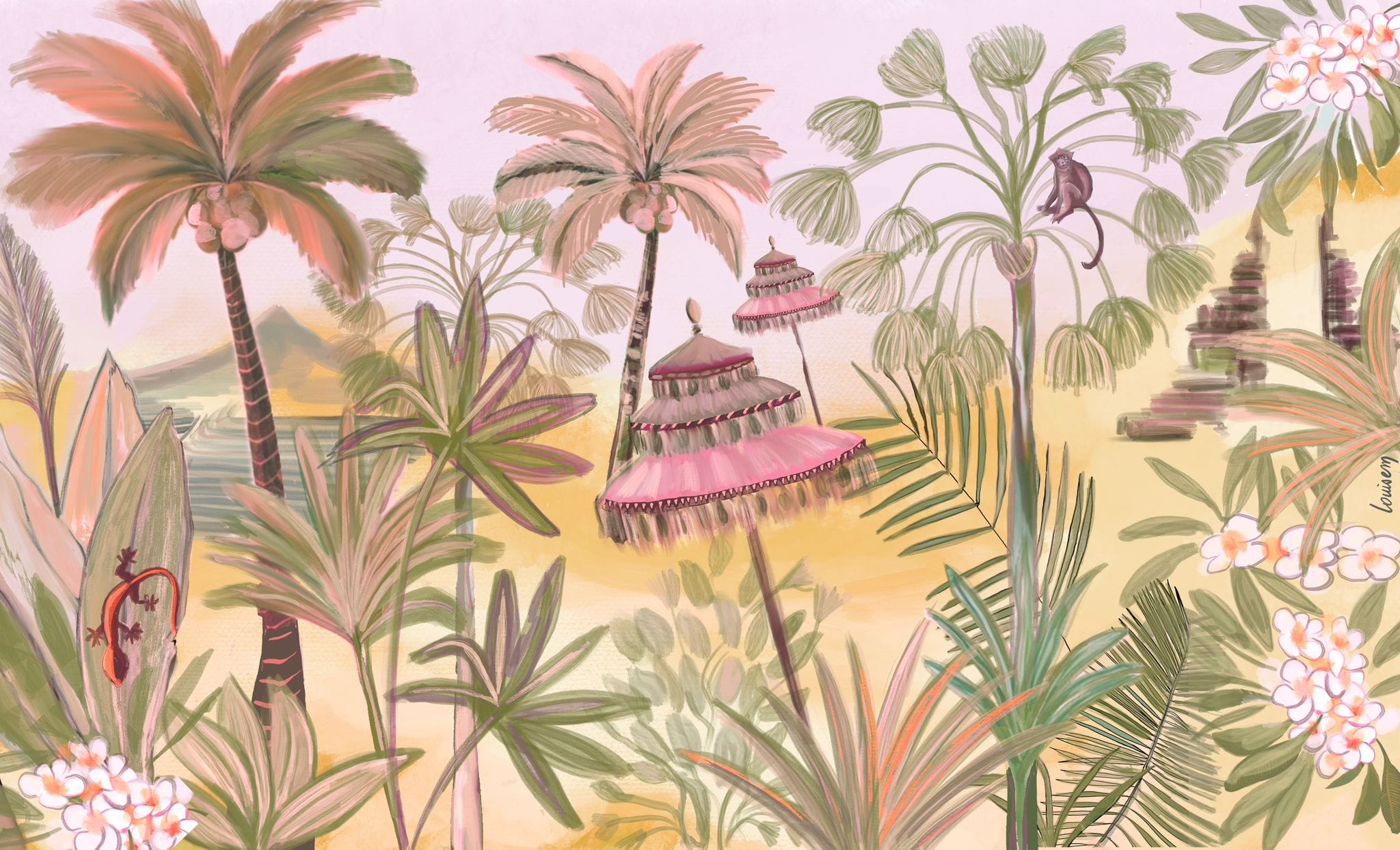 Louisemshop Papier peint jungle balinaise
