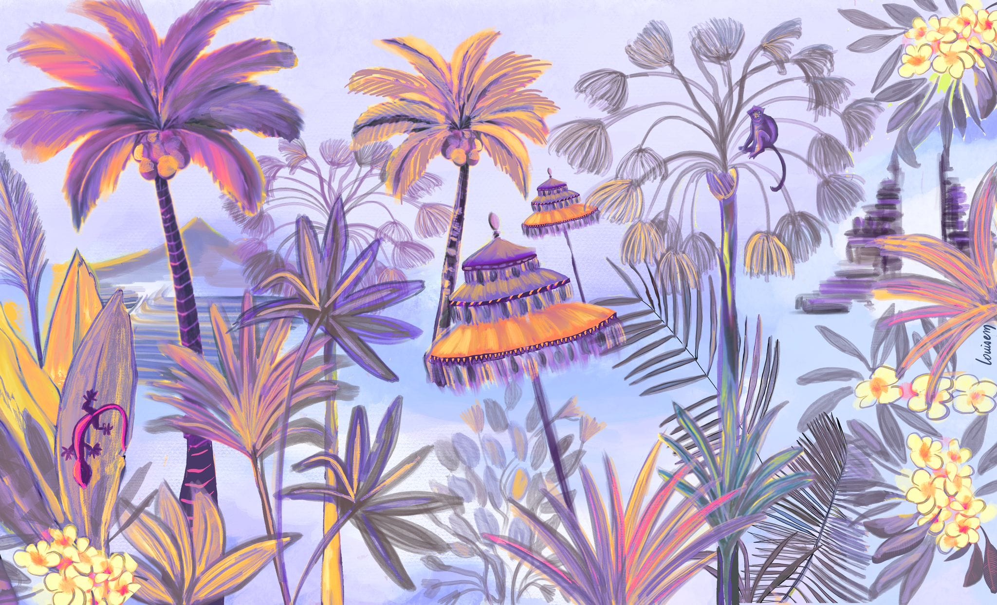 Louisemshop Papier peint jungle balinaise