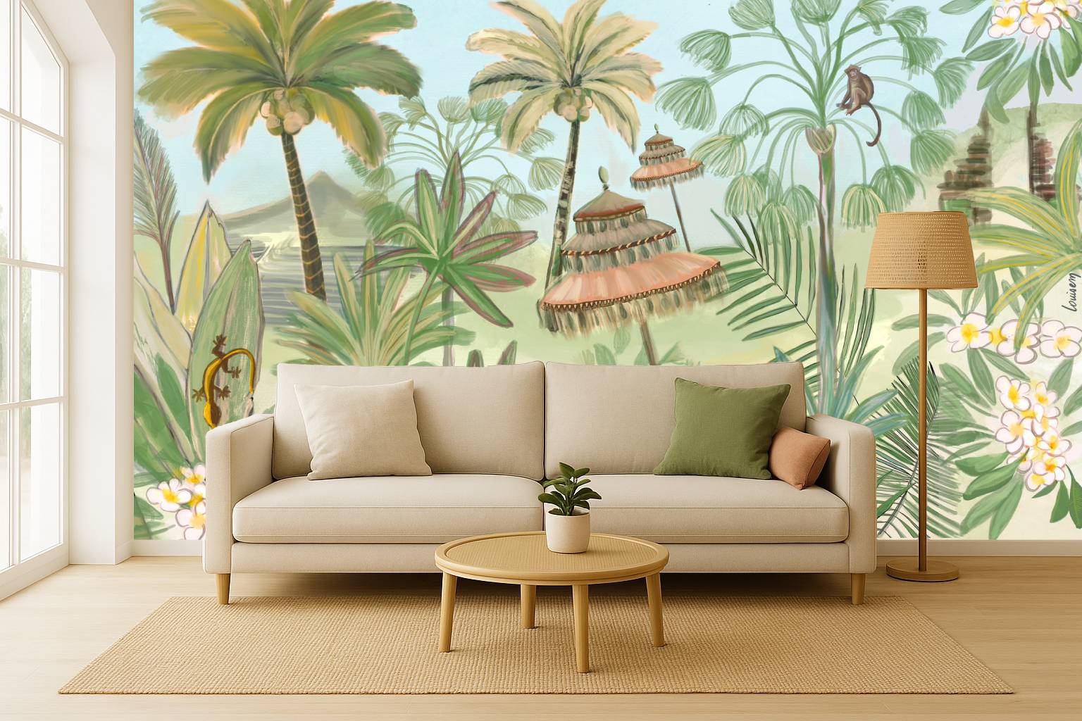 Louisemshop Papier peint jungle balinaise