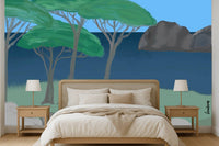 Louisemshop Papier peint paysage - bord de mer sous les pins