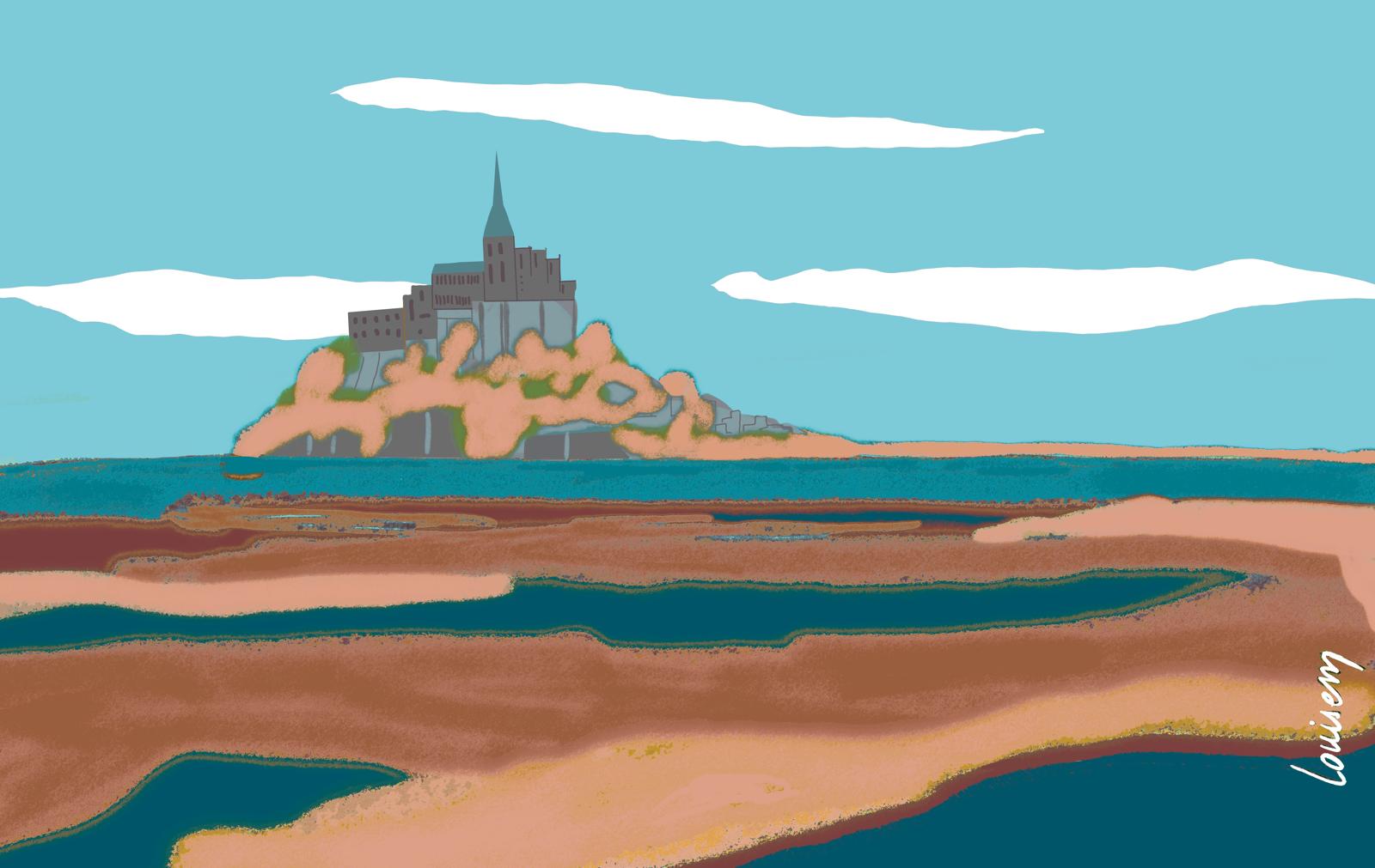 Louisemshop Papier peint paysage - Mont St Michel