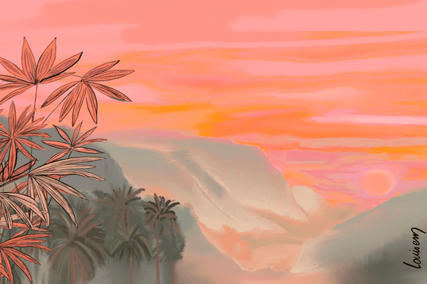 Louisemshop Papier peint paysage tropical
