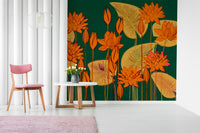 Louisemshop papier peint S (130X260 CM) / Sapin Papier Peint Fleur de Lotus