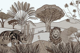 Louisemshop papier peint Sépia Papier Peint Safari Lion