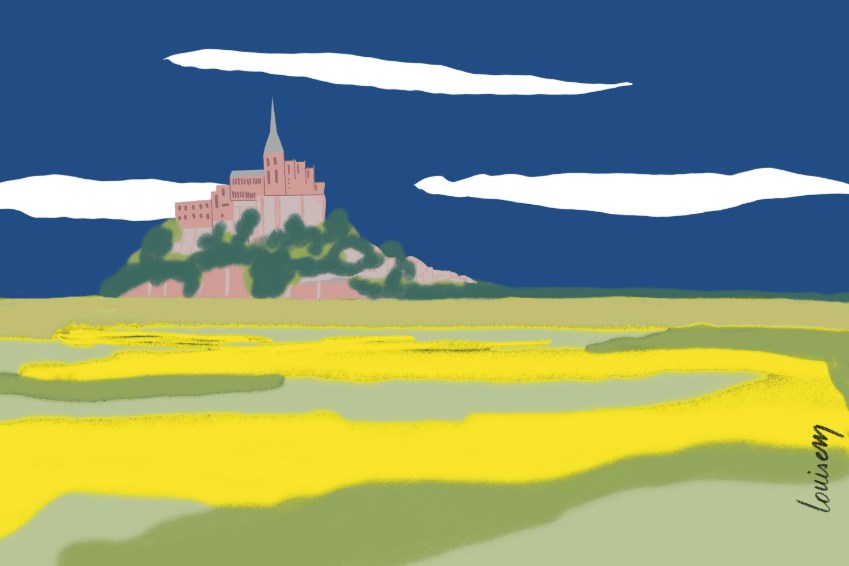 Louisemshop Papier peint ville Mont St Michel