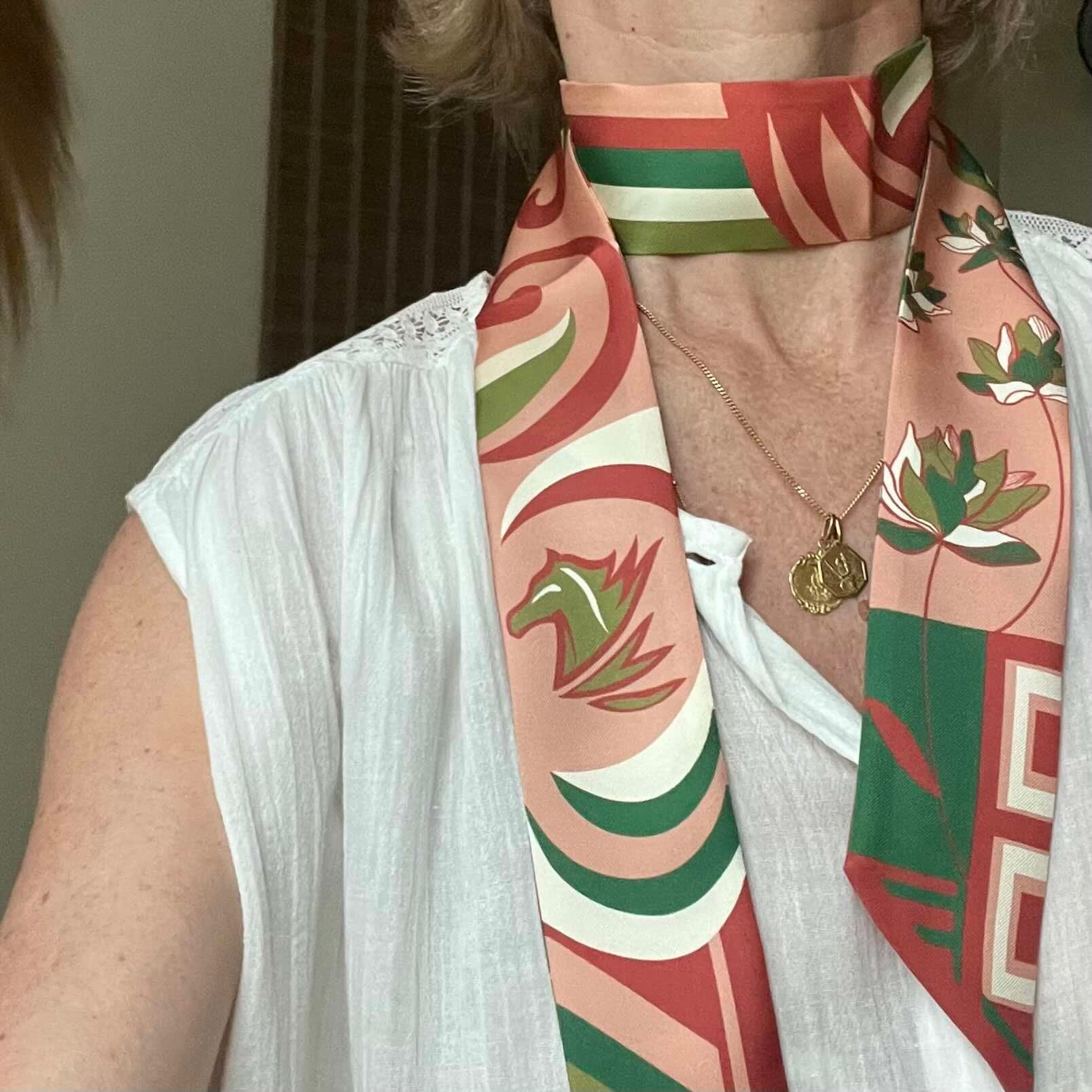 Louisemshop Twilly en soie – Corail