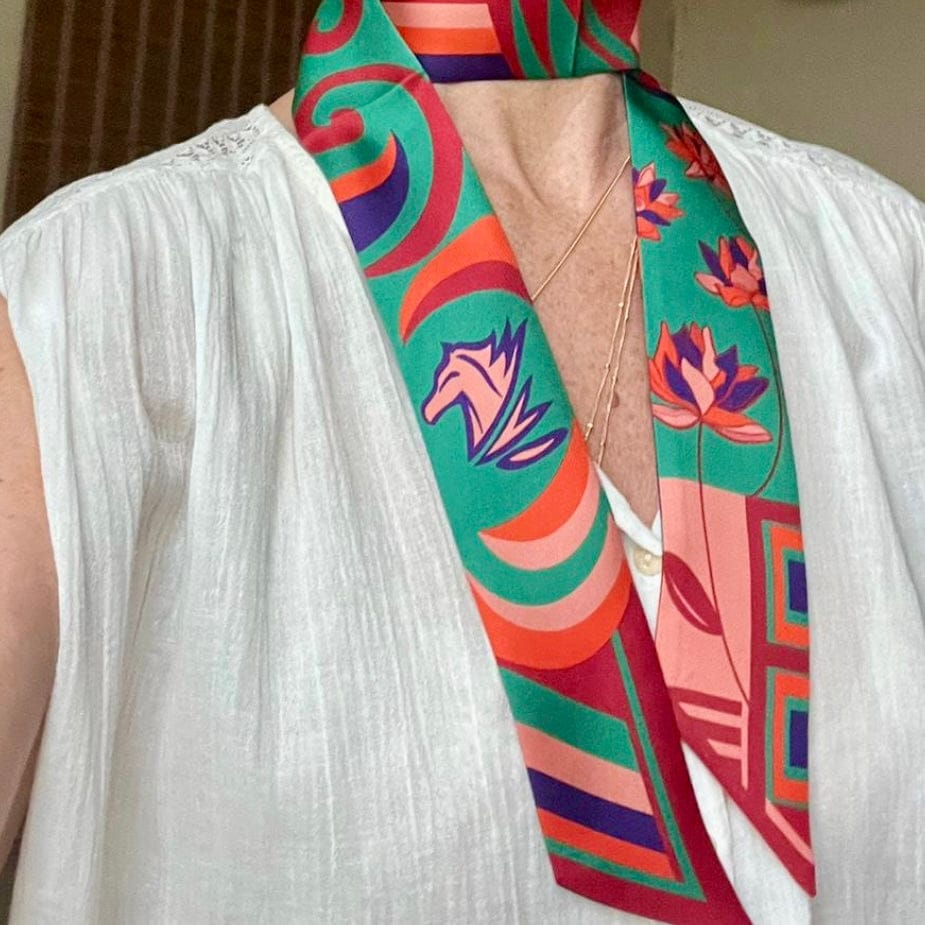 Louisemshop Twilly en soie – Emeraude