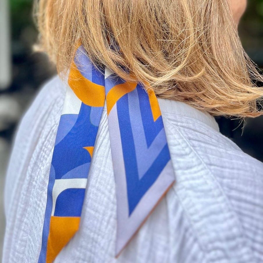 Louisemshop Twilly en soie – Saphir