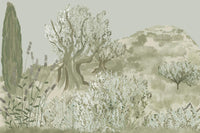 Louisemshop Vert Papier peint campagne – Autour de l’olivier