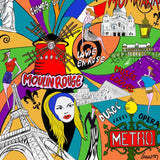 Tableau Bastille pop art couleurs vives Moulin Rouge