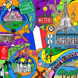Tableau Pop Art représentant Paris et les clichés français