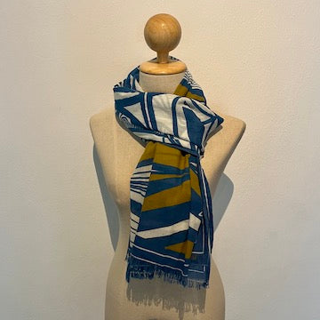 Cotton scarf - Autumn blue