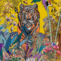 Tableau de jungle avec le tigre au centre du décor