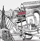 Tableau personnalisé Paris Louvre Tour Eiffel Arc de Triomphe