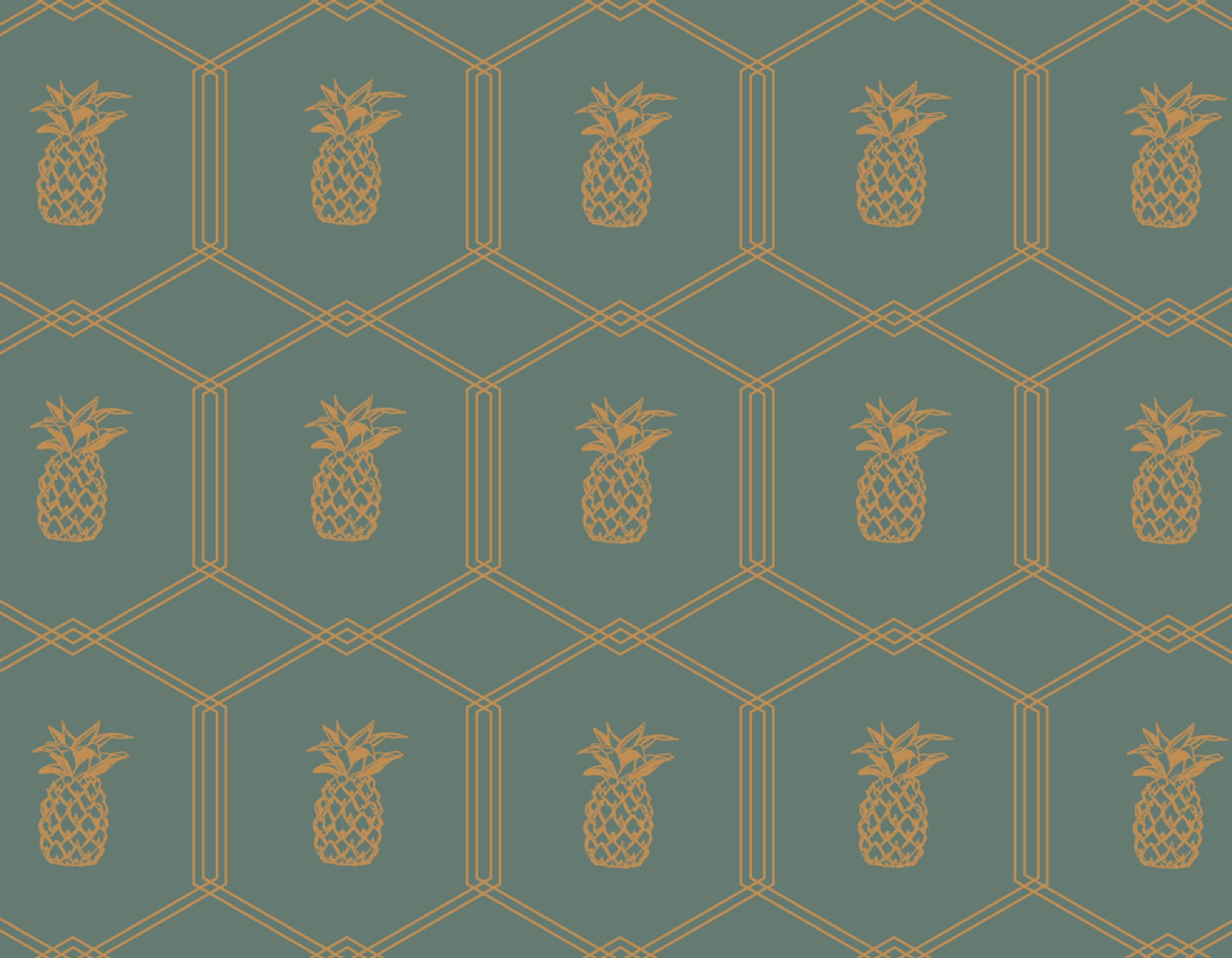 fond de hotte sur mesure ananas. Unique créé par artiste LouiseM