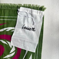 Louisemshop 190x100cm Echarpe en coton  - Animal Vert cerise