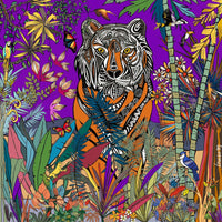 Louisemshop 30x30cm / Violet / Composite aluminium Tableau sur mesure - Tigre, Roi de la Jungle