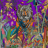 Louisemshop 30x30cm / Violet / Composite aluminium Tableau sur mesure - Tigre, Roi de la Jungle