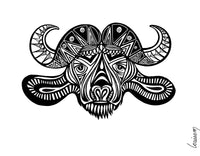 Louisemshop Composite aluminium 3mm / 60x70cm / Noir et blanc Fond de hotte - Maori Buffalo