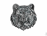 Louisemshop Composite aluminium 3mm / 60x70cm / Noir et blanc Fond de hotte - Maori Tigre