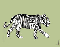 Louisemshop Composite aluminium 3mm / 60x70cm / Vert tendre Fond de hotte - Tigre qui marche