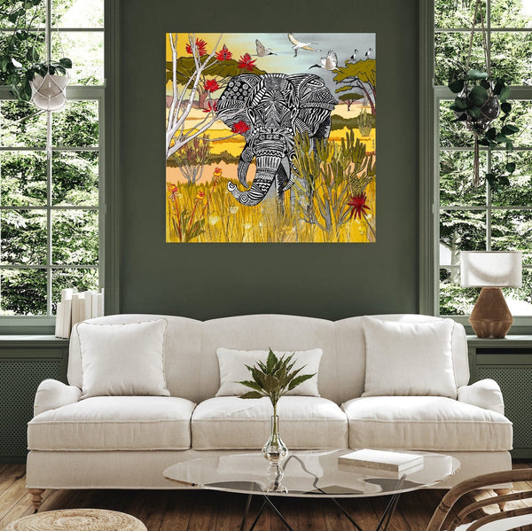 Louisemshop Tableau sur mesure - Elephant, Roi de la savane