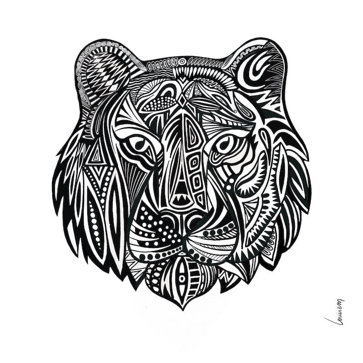 Louisemshop Tableau sur mesure - Maori Tigre